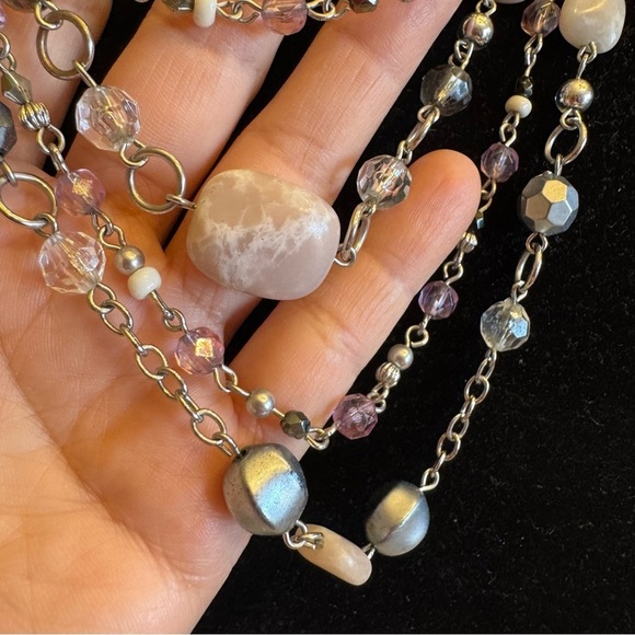 5-Strand Genuine Jade Gemstone Beaded Lia Sophia "Sugar Plum" Statement Necklace - Picture 7 of 16